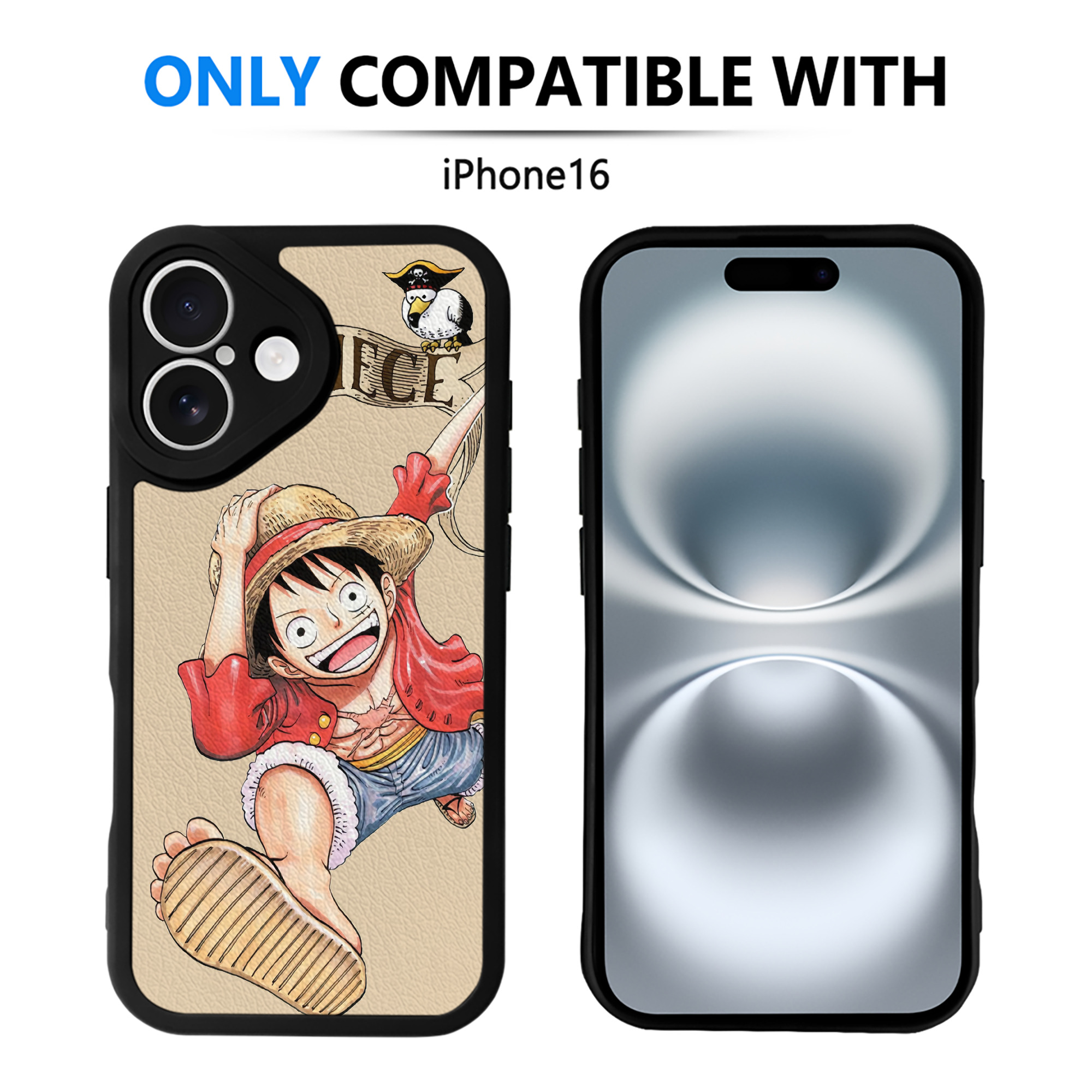 （画像用） ワンピース ONE PIECE 【iPhone 16シリーズ対応】シリコンスマホケース（レザー調） 材質：シリコン